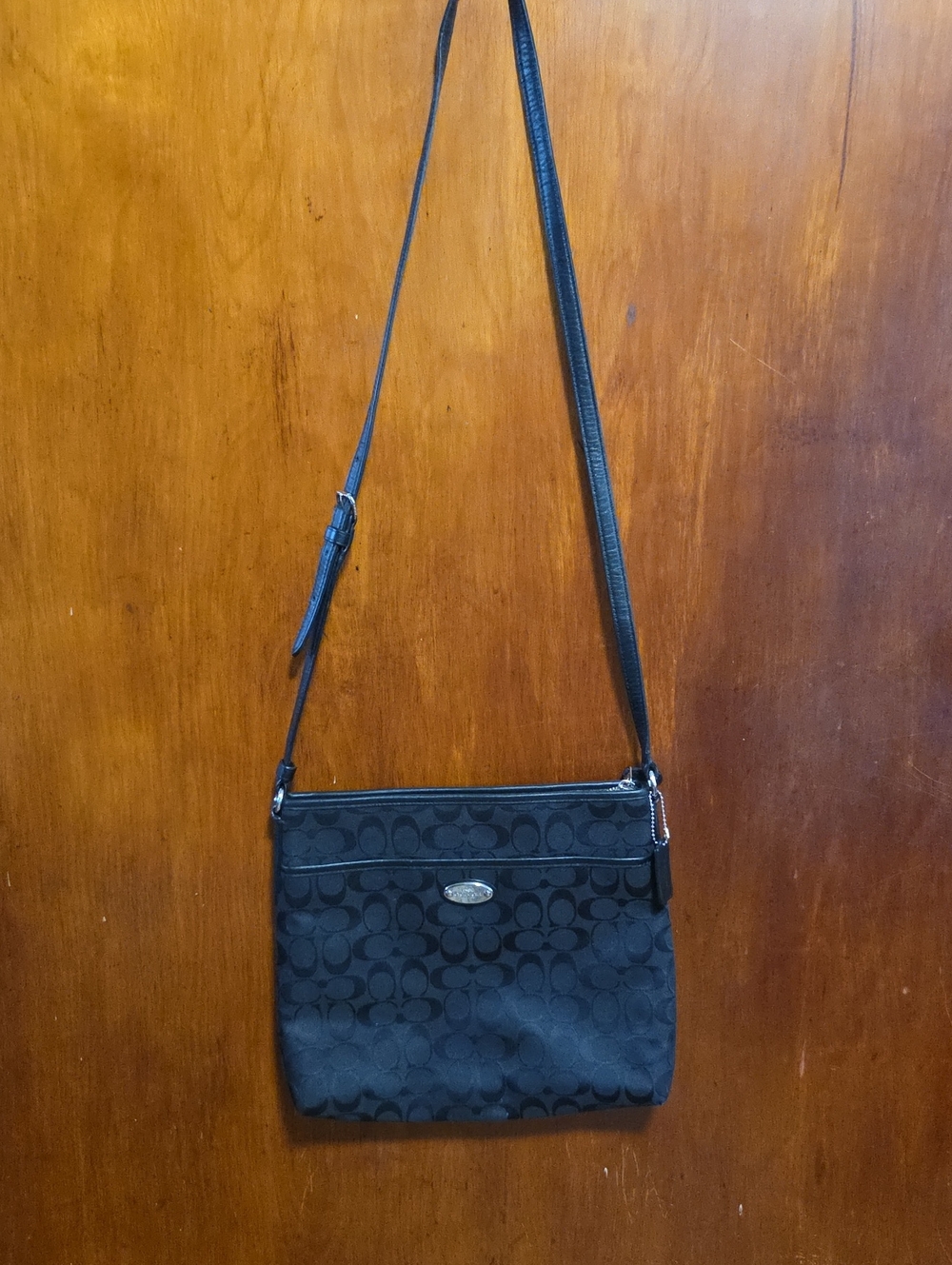 Coach Black Signature Jacquard Crossbody Bag